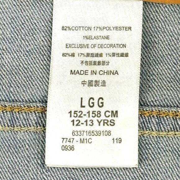 Levi's Jean Jacket Youth Sz L 12-13 Yr Light Blue Trucker Distressed READ - Picture 12 of 14